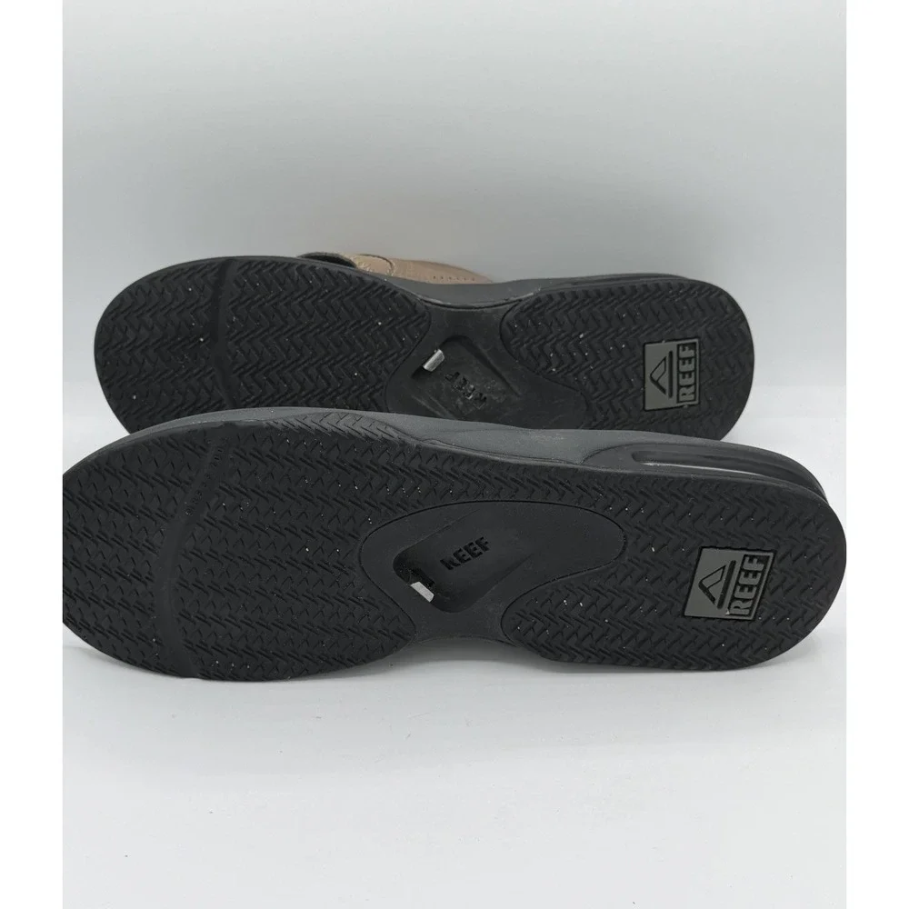 Reef Fanning Men's Brown Synthetic Leather Flip Flops Sole Bottle Opener Size 14